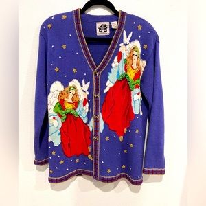 Vintage Storybook Knits Angel Sweater sz L